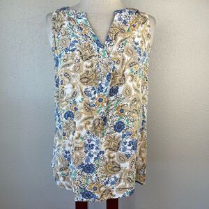 Rose & Rhyme Sleeveless V-Neck Top Size L EUC